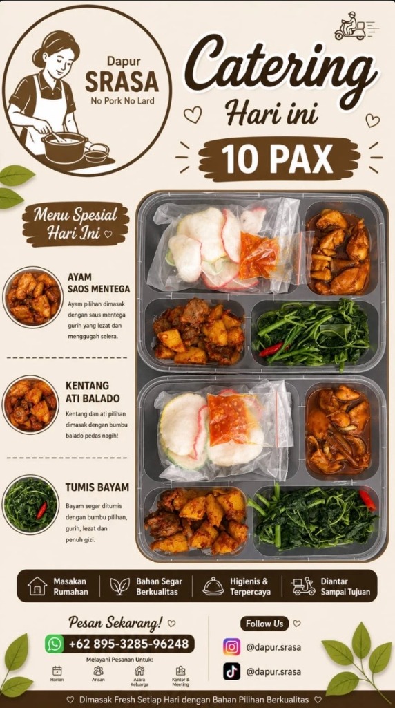 Catering Harian - 10 Pax Ayam Saos Mentega